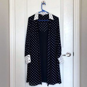 NWOT - Polka dot long sleeve shirt dress with black slip dress (Nanette Lepore)